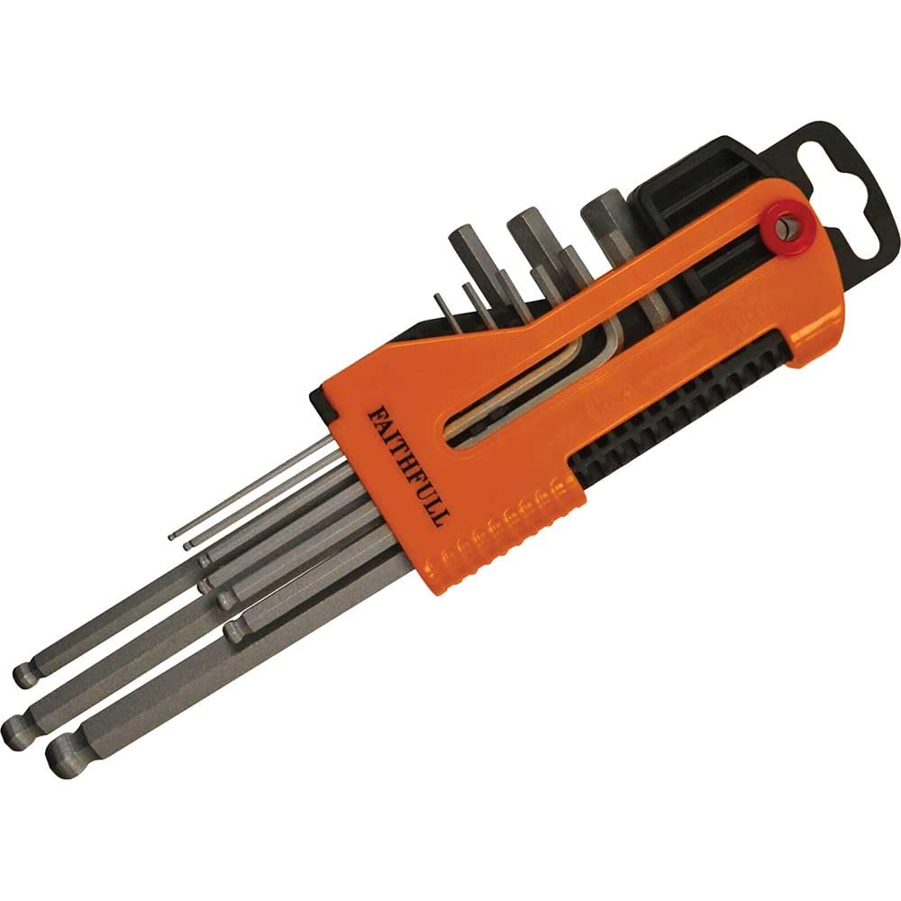 Long Arm Ball End Hex Key Set, 9 Piece (1.5-10mm)