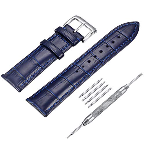 3 Colors for Anmaofirst Genuine Leather Watch Bands/Calf Leather Watch Strap for Men and Women 18mm,20mm,22mm or 24mm