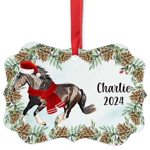Brown Shire Horse Christmas Ornament 2024