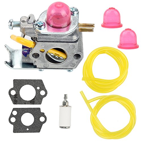 Buckbock 530071752 Carburetor with Fuel Filter Line for C1U-W18 Poulan FL20 FL20C FL25C FL26 FX26S FX26SC FX265 XT260 SST25 SST25C Craftsman Weedeater Featherlite Trimmer 530071822
