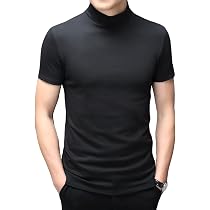 Cotton Short Sleeve Mock Neck Tee 
