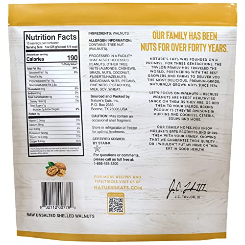 NATURE’S EATS WALNUT HALVES, 16 OZ