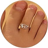 LOVECOM 925 Sterling Silver lotus Flower Toe Rings for Women Retro Adjustable Open Lotu Froral Hope Band Toe Ring Summer Beach Foot Birthday Jewelry Gifts for Mom Daughter