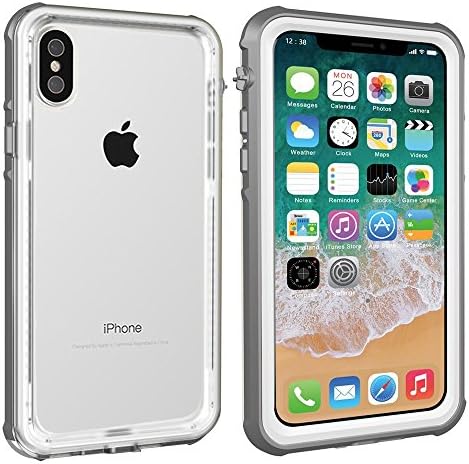 iPhone X Waterproof Case, iPhone 10 Case, Bosmix iPhone X Case with Screen Protector, iPhone X Case Waterproof Dustproof Shockproof Full-body Rugged Case for iPhone X Slim Clear Under Armor (Gray)
