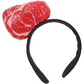FRCOLOR Realistic Fake Meat Headband 7.28X6.1 Inches Funny Food Prop Hair Accessory for Party Cosplay and Unique Celebration Events