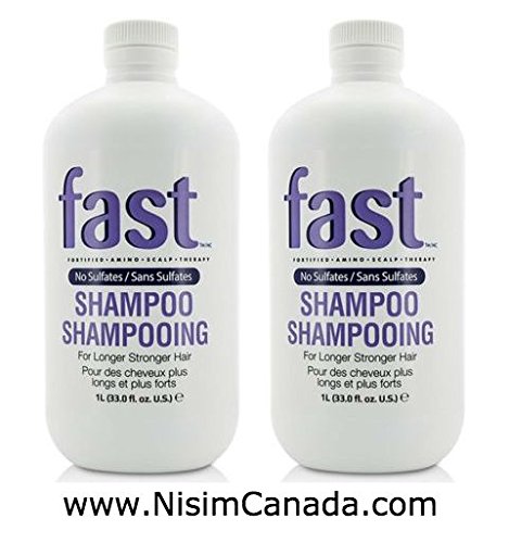 NEW Nisim F.A.S.T Fortified Amino Scalp Therapy No Sulfates FAST Shampoo 1Litre / 33oz - Set of 2 Shampoo Combo