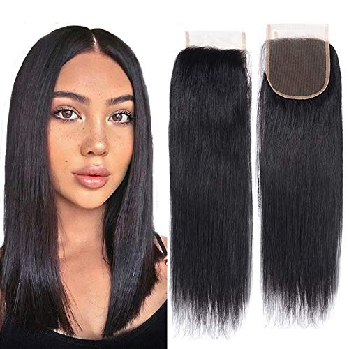 9A-Brazilian-Straight-Lace-Closure-4X4-Middle-PartFree-Part-Lace-Closure-Virgin-Human-Hair-Natural-Black18-Inch