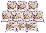 Kitty Cat Kitten Drawstring Bags Kids Birthday Party Supplies Favor Bags 10 Pack