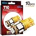 Yorkim 194 LED Bulbs Amber 6000k Super Bright Newest 5th Generation Universal Fit Pack of 10, Amber T10 LED Bulbs, 168 LED Bulb Amber, 2825 LED Bulb, W5W LED Bulb, 194 Amber LED Interior Light for Car