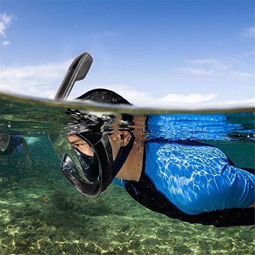 Miya Adults Swim Mask (3rd Gen), Folding Dive Mask Underwater Snorkel Set Seaview 180 Degree Wide Breath Masks Safe Waterproof Scuba Anti Fog Full Face Mask Dive Training Suitable for Adults -Gray