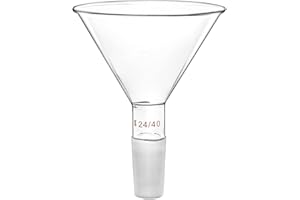 ZEAINK Glass Powder Funnel Filter Funnel for Lab with 100mm Top O.D and 24/40 Inner Joint, Heavy Wall Borosilicate Short Stem