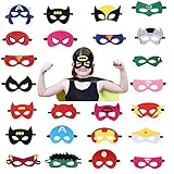 Superheroes Party Masks Boys & Girls Birthday Party Favors and Party Supplies,Perfect for Children Aged 3+ Halloween Super Hero Mask, Cosplay Party Felt Masks (24 pcs)-USA WOLF