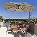 SUNGREEN Offset Patio Umbrella 10ft Hanging Umbrella Outdoor Market Cantilever Umbrella with Umbrella Cover Crank Lift & Cross Base for Garden Backyard Deck and Poolside-Brown