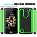 LG K8 Case, LG Escape 3 Case, LG Phoenix 2 Case, NOKEA [Shock Absorption] Hybrid Armor Defender Protective Case Cover for LG Escape 3 / LG Phoenix 2 / LG K8 (Green)