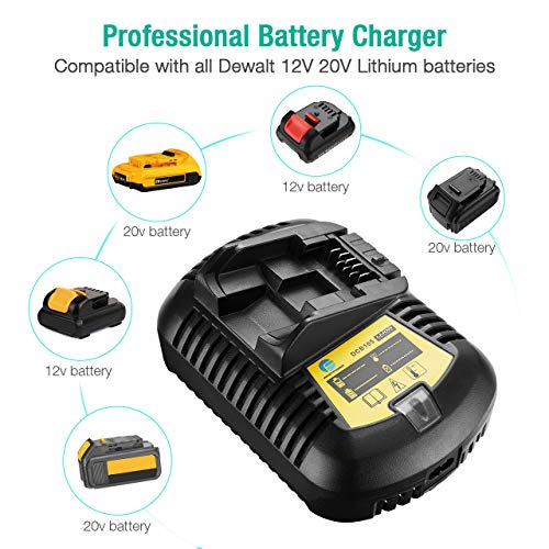FirstPower DCB101 Battery Charger 12V-20V MAX Li-Ion for All DEWALT Li-Ion Battery DCB201-2 DCB201 D - //coolthings.us