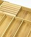 Expandable Bamboo Kitchen Drawer Organizer w/Built-in Solid Bamboo Knife Block 100% Eco Friendly Adjustable Bamboo Kitchen Utensil & Cutlery Tray.
