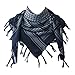 Explore Land Cotton Shemagh Keffiyeh Tactical Desert Scarf Neck Head Wrap with Tassel for Men Women (Blue, one size)