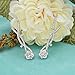 EVER FAITH 925 Sterling Silver CZ Flower Ear Cuff Wrap Sweep Hook Wedding Earrings 1 Pair Clear