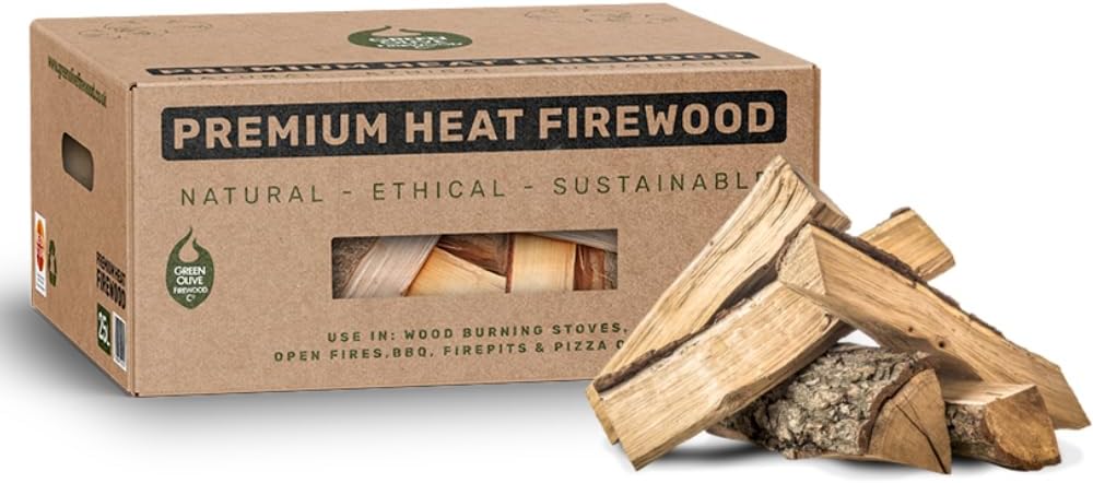Green Olive Firewood Kiln Dried Hardwood Logs - Oak Beech - Long Burn High Heat