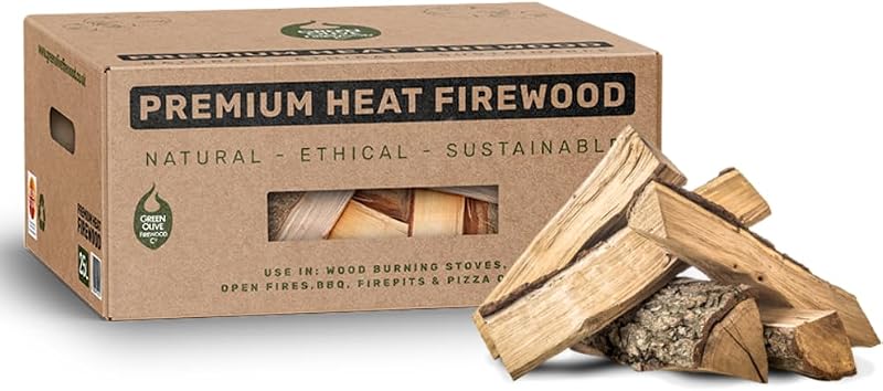 Green Olive Firewood Kiln Dried Hardwood Logs - Oak Beech - Long Burn High Heat