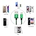 Micro USB Cable 3-Pack 3ft Nylon Braided Extremely Durable Micro USB Cable High Speed USB A Male to Micro B Sync and Charging Cables Green