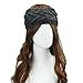 ABC Winter Women Ear Warmer Headwrap Double Color Headband Knit Flower Hairband (Black)