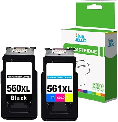 Inkjello PG-560XL CL-561XL Ink Cartridge for Canon Pixma TS5350 TS7450 Black