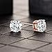 Buyless Fashion Girls Stud Earrings 14K Rose Gold Plated with White Zirconia and Gift Box - ECZCRSG5MM