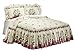 Collections Etc Magnolia Garden Floral Ruffle Skirt Lightweight Bedspread, Burgundy, King