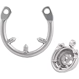 TERNENCE Men's Virginity Lock Belt Male Chastity Cock Cage Anti-Off Ring F001 (Cage Two Dowel pins Distance: 31mm / 1.22 Inch