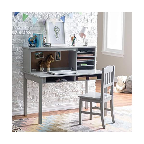 Guidecraft Children’s Media Desk and Chair Set Gray Student's Study