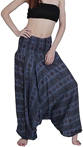Pure Cotton Block Print Yoga Meditation Afghani Trouser Harem Pants for Mens & Womens