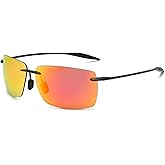 YIMI Mens Sunglasses Polarized Frameless z87 Safety Sun Glasses For Women UV400 Lightweight Anti-Glare Mirror Sunglasses