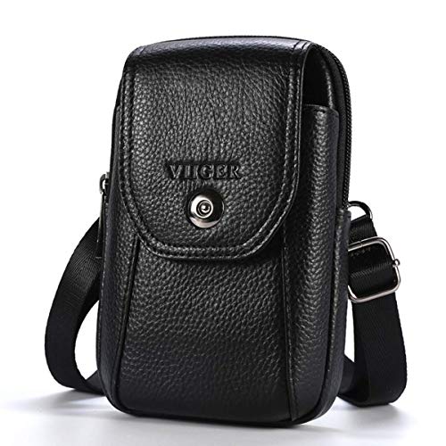 Vertical Cell Phone Waist Pouch For Men - 6.5" Phone Holder, Shoulder Holster, Belt Clip Bag With Carabiner - View #2