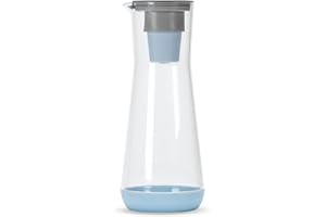Hydros Water Filter Pitcher, 40 oz Slim Design, Patented Fast Flo Tech, Dishwasher Safe, Fills in Just 40 Seconds, BPA Free, 5 Cup Capacity, Blue
