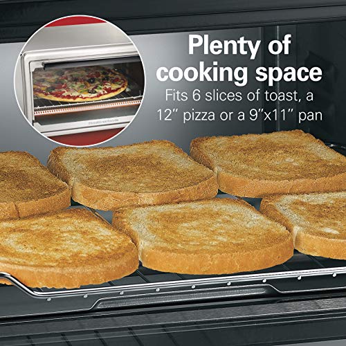 Hamilton Beach 31413 Countertop Toaster Oven, with Bake Pan, 6Slice