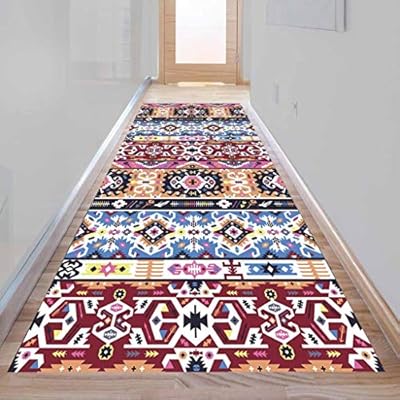 Else Kirmizi Kahve Mavi Etnik Turkmen Puskullu Ince Kilim Hali 80x150cm