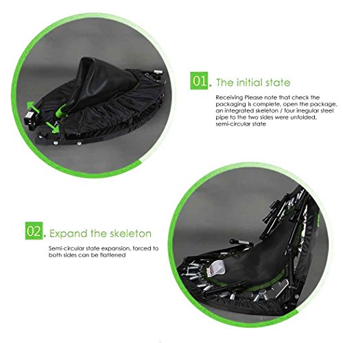 40" Fitness Exercise Trampoline Foldable with Adjustable Handrail Rebounder Trampoline Indoor Mini Trampoline for Adults or Kids Max. Load 300 lbs Stretch Jump Mat (Green2) - Thumbnail 2