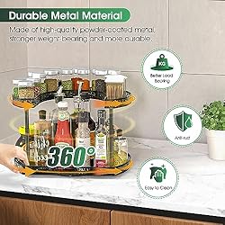 Kalrin Lazy Susan Turntable Organizer, 2-Tier Spice