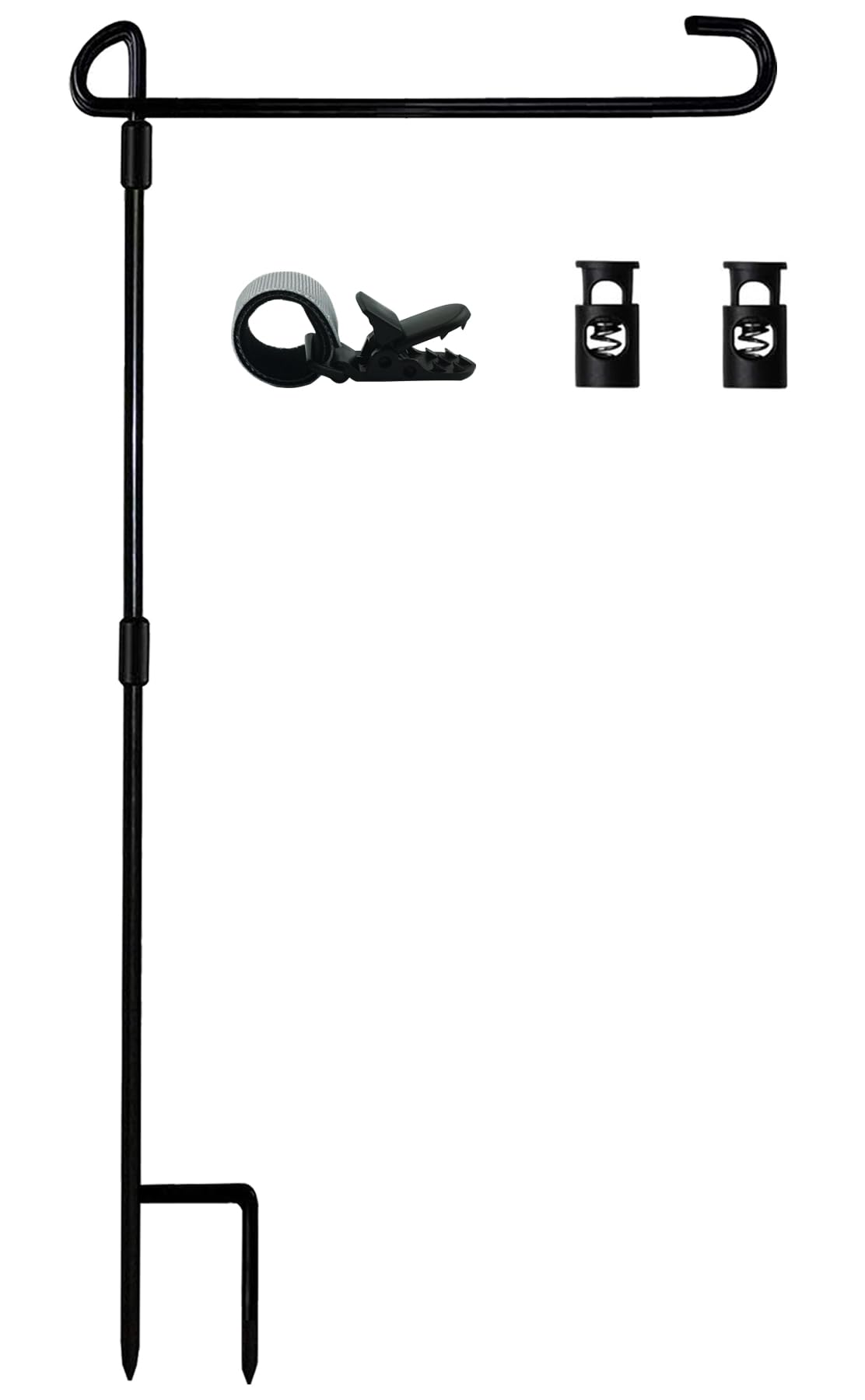 Photo 1 of Garden Flag Stand-Holder-Pole with Flag Stopper and Clip Waterproof Powder-Coated Paint for House Flags,Decorative Yard Seasonal Flags