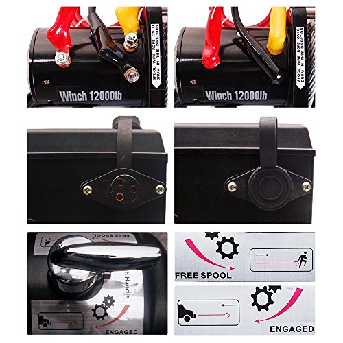 Yescom 12000 lb 12V 6.6 Recovery Winch Wireless Remote for Trailer Truck SUV Jeep Electric - Image 3