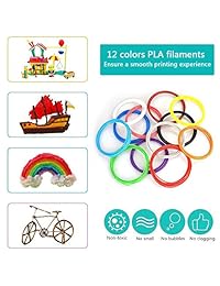 TraCa   Bolígrafo 3D para niños y adultos, compatible con filamento PLA ABS, 12 colores, filamentos PLA de 120 pies incluidos, color azul