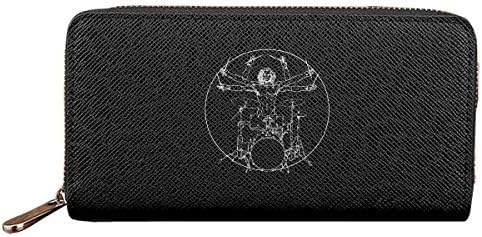 Da Vinci Drums Credit Card Wallet for Men & Women, Phone Wallet