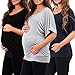 Mother Bee 3 Pack Women's Dolman Sleeve Maternity and Nursing Tunic and Rags & Couture - Made in USA