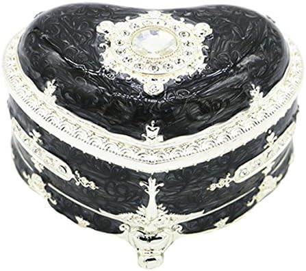 Like A Song Luxury European Princess Trinket Box Jewelry Box Gift Decorations Artwork Handicrafts Heart Shaped Jewelry Box Inlaid Diamond with Floral Flower Design Gift Box
