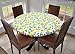 Covers For The Home Deluxe Elastic Edged Flannel Backed Vinyl Fitted Table Cover - Contemporary Lemon Pattern - Large Round Oblong Oval - Fits Tables up to 45