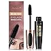 AsaVea 4D Silk Fiber Lash Mascara Waterproof, Luxuriously Longer, Thicker, Voluminous Eyelashes, Long-Lasting, Dramatic Extension, Smudge-proof, Hypoallergenic Formula by Glossiva (Black)