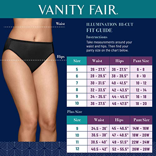 Vanity Fair Women's Illumination Hi Cut Panties (Regular & Plus Size