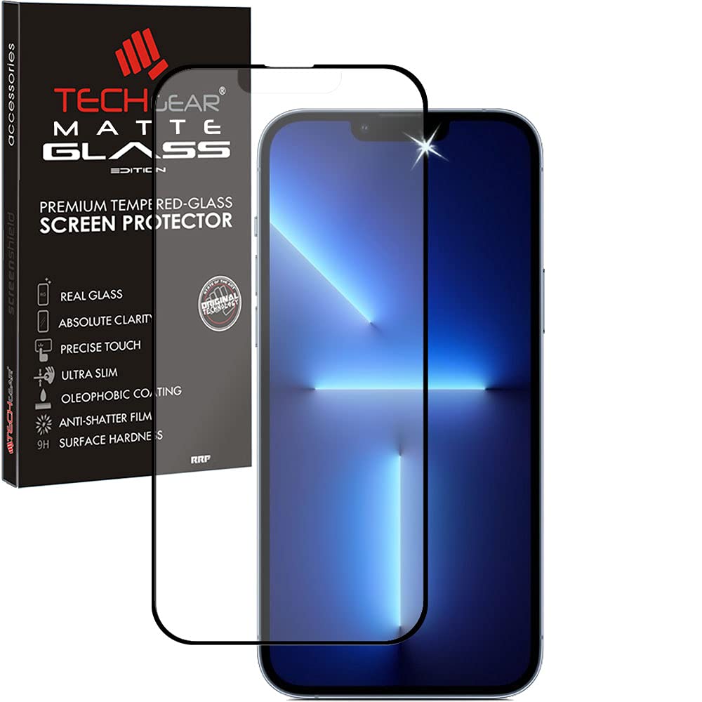 TECHGEAR Anti Glare Screen Protector for iPhone 14 Plus - MATTE 3D GLASS Edition Genuine Tempered Glass Full Screen Protector Guard Cover Compatible with iPhone 14 Plus 6.7"