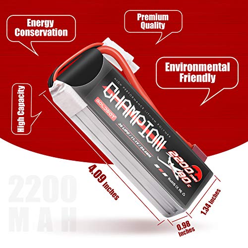 GOLDBAT Champ Rc Akku 3S Lipo Battery 11.1v 80c 2200 RC Lipo Battery Pack with T Deans-Plug for RC Quadcopter Drone… – Bild 5